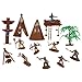 Kisangel 2 Sets Cowboys Indians Playset Imitated Indian Figurines Plastic Cowboy Figures Miniature Aboriginal Figures Home Decorations
