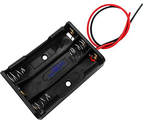 Jex Electronics Three/3X AAA DIY Battery Holder Case Box Base 4.5V Volt PCB Mount with Bare Wire Ends