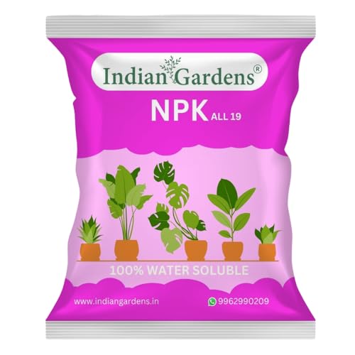 Image of Indian Gardens - NPK 19 Fertilizer For Plants (500 Grams) | Water Soluble | Nutrition For Gardening | Growth Boost And Flowering Yield Boost | For All Plants