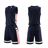 Basketball Spieltrikots Trikot Herren Basketballuniform Retro Bequemes Weste Outdoor Schnell Trocknend Atmungsaktiv Sweatshirt für das Basketballturnier Frau Mädchen Junge Kind,Blue(1),M(155-160)