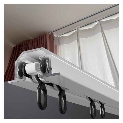 Lisdsoenk Curtain Rails Ceiling Mount Heavy Duty, 5 15 10 6 12 4 8 13 18foot, White Hidden Ceiling Curtain Track Set Room Divider, Commecial Home Recessed Curtain Slider Track