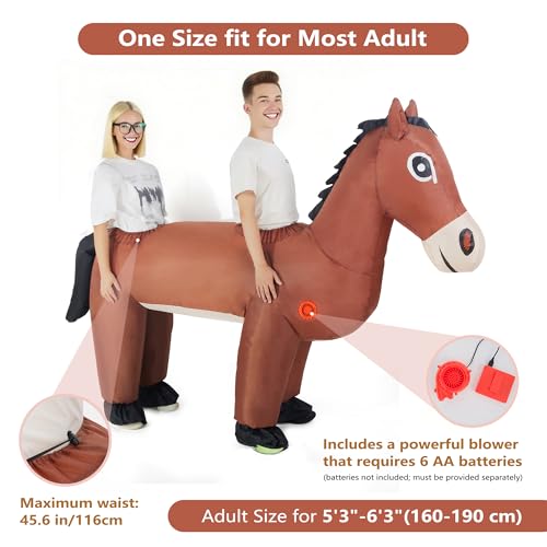 Eshwb Couple Inflatable Horse Costume for Adult Halloween Blow Up Costumes 2 People Funny Horse Costumes for Men Women Cosplay (horse) by Eshwb - Used condition - Image 5