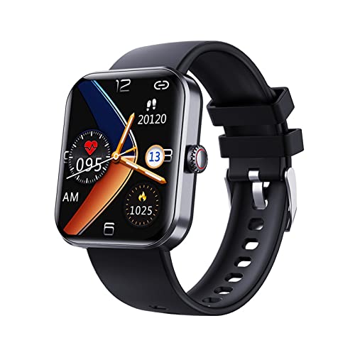 F57l Smart Watch Blood Glucose Monitoring Blood Sugar Monitor Fitness Tracker with Blood Pressure Blood Oxygen Body Temperature Heart Rate Monitor Calorie Step Counter Smartwatch for Men Women (Black)