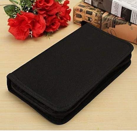 Image of Feriiwala Portable CD DVD VCD Organizer Storage Case | Album Holder Bag, Box | CD Wallet with Zipper (Black) (80 Disc)