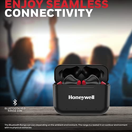 Image of Honeywell Moxie V1000 Truly Wireless Earbuds, Bluetooth V5.0, 2 hrs uninterrupted Music with 10 mins of Charge, Dynamic 10mm*2 Drivers, 200mAh Battery, IPX4 Water Resistance, Voice Assistant Enabled