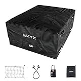 KYX 100% Waterproof Truck Bed Cargo Bag with Cargo Net, 26 Cubic Feet Pickup Bed Storage Bag with Lock, 800D Heavy Duty PVC Fabric, Fit for Any Truck, 8 Rubber Handles & Bungee Cords (50' x 40' x 22')