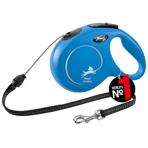flexi® Classic M Seil 8 m blau, Roll-Leine für Hunde bis 20 kg