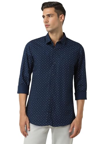 Image of Peter England Men's Cotton Slim Fit Print Shirt