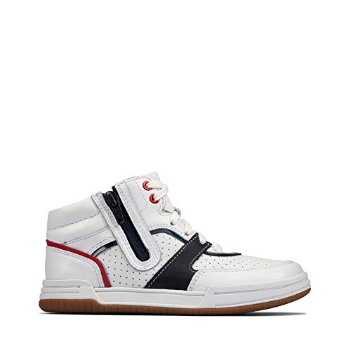 Clarks Fawn Peak T, Girls Sneakers, PIEL White, 28.5 EU2