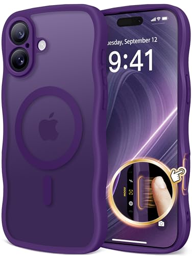 Coque iPhone 16 violet profond idée cadeau mignon pour fille