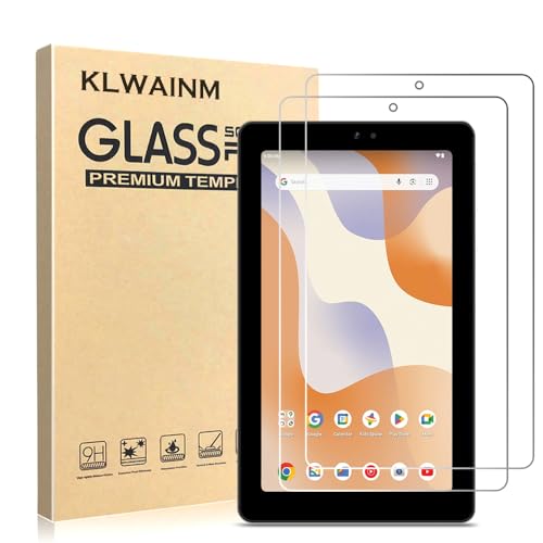 KLWAINM [2 Pack] Tablet Tempered Glass Screen Protector For Surf Onn 7/7 Kids Gen4 Tablet 2024(Model: 100135924) with 2.5D 9H Anti Scratch HD Clear Bubble Free Protective Film
