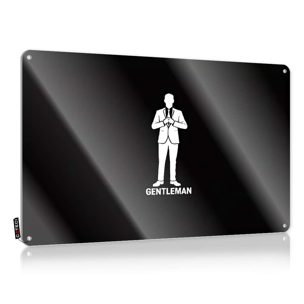 Plaque Door Vintage Style | A Gentleman In A White Suit Stands Confidently Against A Black Background. Old-fashioned Gift For Gardener Home Decor(30X40CM)