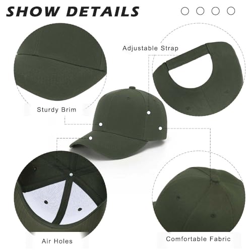Image of ZH Plain Adjustable Baseball Cap - Lot of 12 Unisex Blank Design Caps
