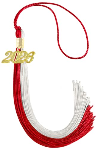 Image of Red and White Graduation Tassel 2026 for Grad Cap and Graduation Ceremony Accessory Decoration