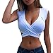 Produktbild Aberimy T-Shirt Damen Sommer Teenager Mädchen Eng Verband Weste Crop Top Bauchfrei Shirt Bluse Sexy Party Oberteil Sport Kurzes Tank Top Hemd Frauen Bauchfreie T Shirt Tops Pullover Sale