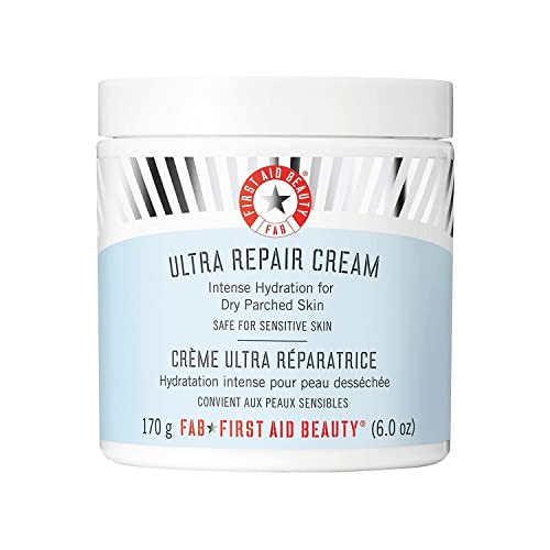 First Aid Beauty Ultra Repair Cream Intense Hydration Moisturiser for Face and Body – Rich Whipped Texture For Immediate Skin Hydration, 170.1g