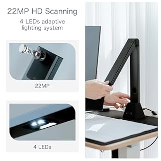 Gtremulent Scanner Portatile A3 Professionale: 22MP per Documenti Libri con OCR 130 Lingue & LED Integrati Windows/Mac Compatibile per Biblioteca Scuola Uffici Casa Studenti