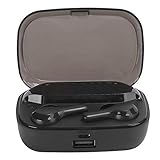 Wireless Earphones 5.0 TWS Bluetooth Earphone Headset in-Ear True Wireless Headphones with Smart LED for Work Sport(R3 Black)