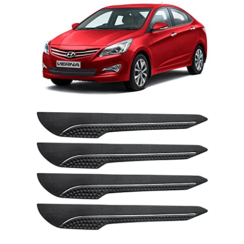 Image of AOSIS-Car Bumper Protector /Bumper Guard for Hyundai Fluidic Verna with Single Chrome Stripe (4-Pcs)