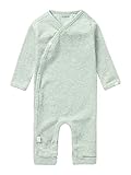  Noppies Baby U Playsuit LS Rib Nevis Mameluco para bebs y Nios pequeos, Grey Mint Melange-P938, 9 Mes Unisex bebé