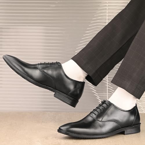 Image of Blue Leather by Centrino Genuine Leather Slip-On Men's Formal Shoe |Stylish with Soft Cushioned Insole |Trendy Non Lace-Up Design |Durable Leather with Anti-Skid Sole | Perfect for Formal Wear (4017)