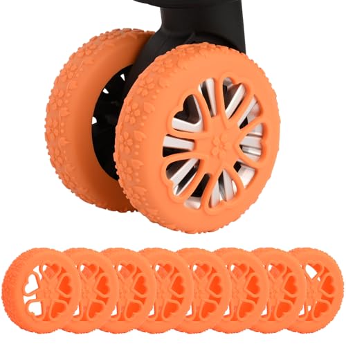Luggage Wheel Protector, 8PCS Sakura Love Design - Premium Silicone Protectors for 2-2.4