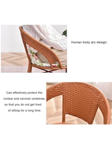Image of 2+1 Outdoor Indoor Patio Furniture Sets Rattan Wicker Chair Patio Set Bistro Set Conversation Set Balcony Outdoor Garden Furniture Chair (Golden with Multicolor Cushion)