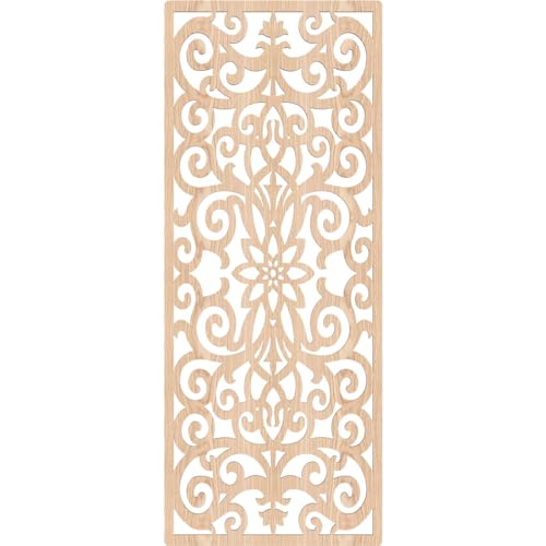 Image of 19 3 /8 inchW x 49 3 /8 inchH x 3 /8 inchT Buel Decorative Fretwork Wood Wall Panels, Red Oak