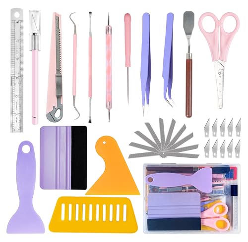 35pcs Weeding Tools for Vinyl/Heat Press, Vinyl Weeding Tools for Cricut/Silhouette/Siser/Oracal, Cute