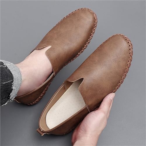 Men's Loafers Shoes Vegan Leather Stitching Details Comfortable Lightweight Slip Sole Walking Shoes2