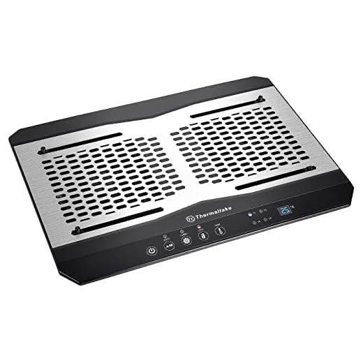 Thermaltake Massive TM Aluminum Panel Dual 120mm Fans Adjustable Temperature Sensor 10"-17" Laptop Notebook Cooling Pad CL-N002-PL12BL-A
