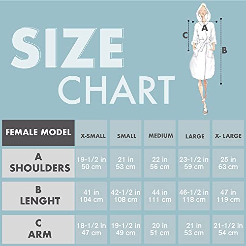 Twinzen Bathrobe Women 100% Cotton OEKO-TEX® - Premium Dressing Gowns Absorbent Towelling For Women with Hood, 2 Pockets, Belt