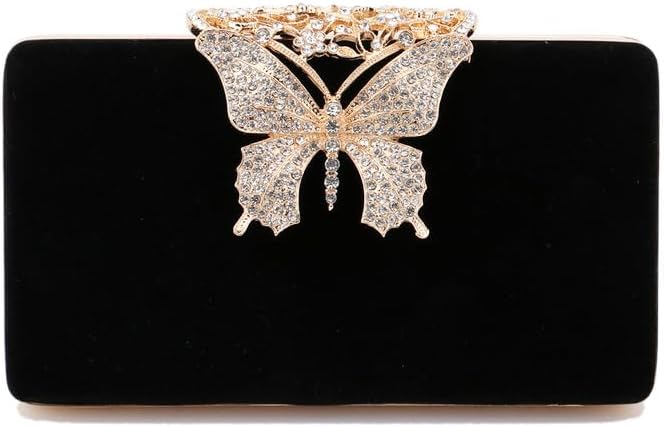 Butterfly Evening Clutch for Women Shiny Evening Bag Purses Gorgeous Handbags for Feast Party Wedding