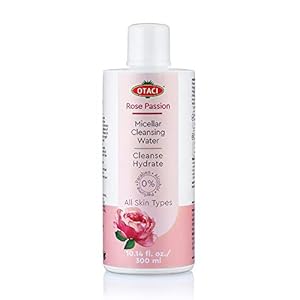 OTACI Rose Passion Micellar Cleansing Water, Face Cleansing Makeup Skin Remover Wash Rosewater Hydrating Moisturizer