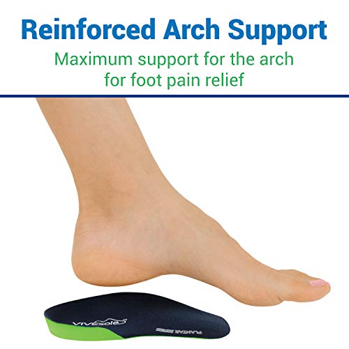 Vivesole Orthotic Heel Insoles - Half Shoe Inserts for Plantar Fasciitis, Foot Arch, Feet Fatigue, Lower Back Pain Relief - Non Odor Foam Cup Support for Men, Woman - for Walking, Running, Exercises