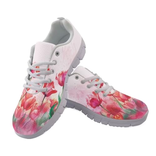 Jeiento Lightweight Walking Shoes for Women Ladies Athletic Workout Casual Shoes Comfort Footwear Trainers Mesh Shoes Lace-up Tennis Shoes