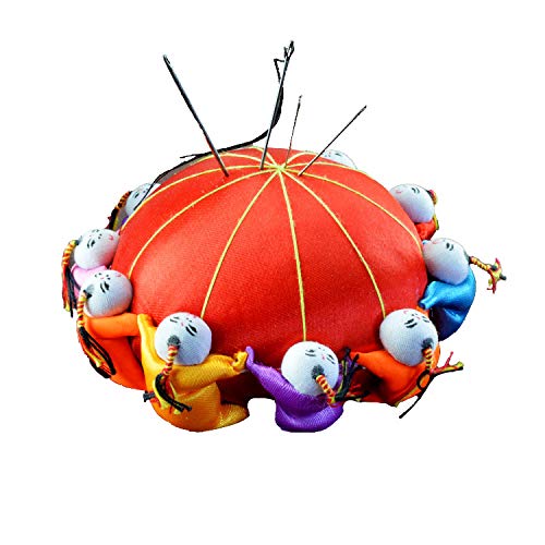 Carykon 4\" Oriental Handmade Needle Pin Cushion with 10 Kids (Blue)