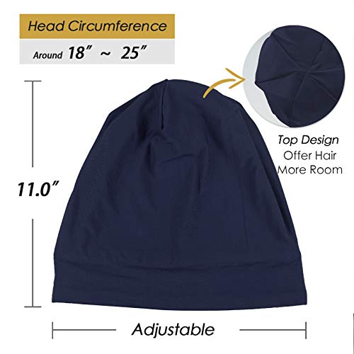 Image of Satin Lined Sleep Slouchy Cap Curly Girl Slap Headwear Gifts For Frizzy Hair Women