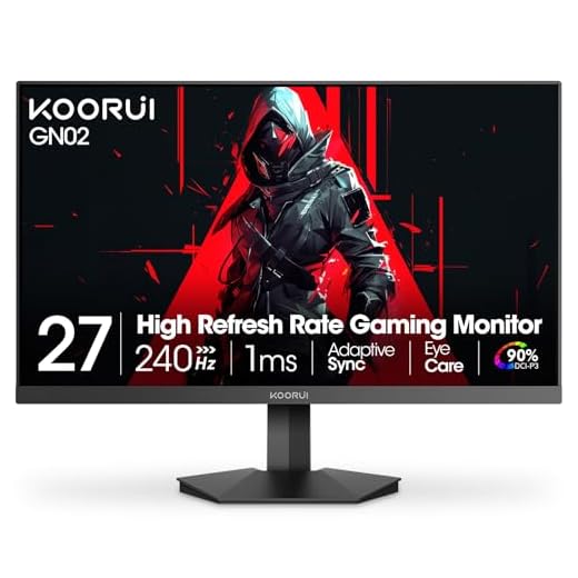 KOORUI 27 Inch Gaming Monitor 240hz, 1ms, FHD 1920x1080