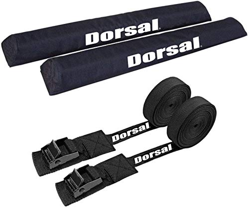 DORSAL Aero Roof Rack Pads 28 Inch Wide 15 ft Straps for Car