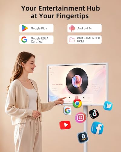 Image of KTC MEGAPAD 32 Inch 4K Smart Portable Touchscreen TV on Wheels, A32Q7S