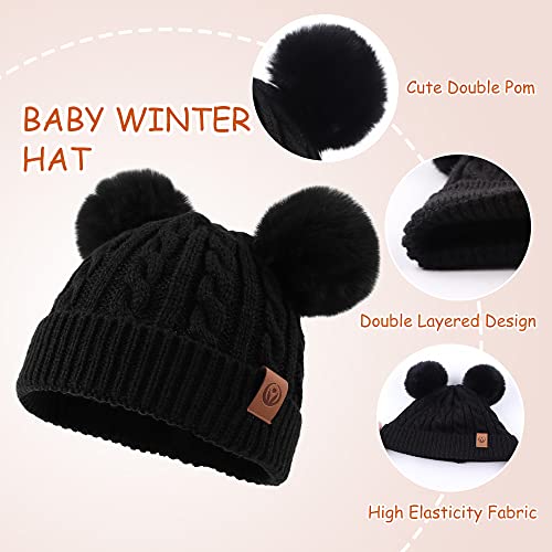 Image of Yuoahcn Kids Winter Beanie Hat Scarf Gloves Set Knit Warm Toddler Winter Cap Gloves Neck Warmer for Boys Girls 1-8 Year