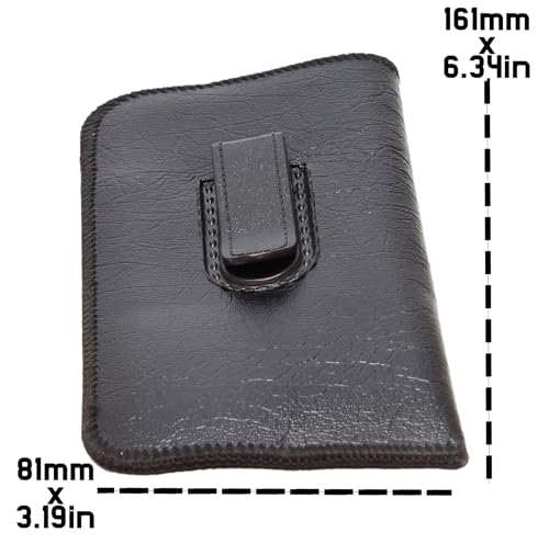 Image of Calabria S-41 Soft Slim Slip In Eyeglass Case w /Pocket Belt Clip PU Leather Mens Womens Glasses Holder Pouch Sleeve Storage