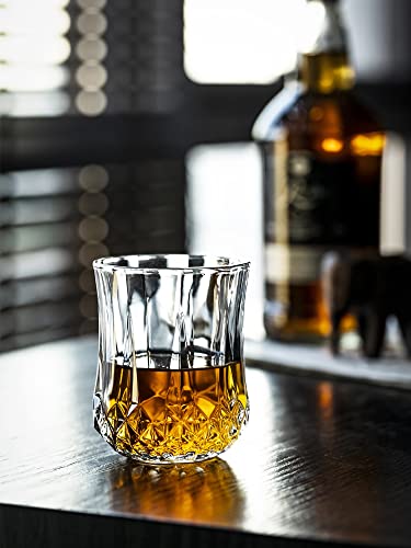 Starstree Whiskey Glasses Set Of 6, Double Old Fashioned Crystal, Curve Body Scotch Glass Bourbon Rock Glasses For Liquor Vodka Cocktail Rum Cognac, Unique Father's Day Gift For Men #TOP4