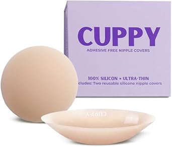 Tucky Cuppy Adhesive-Free Silicone Nipple Covers, A-D Cups, 1 Pair