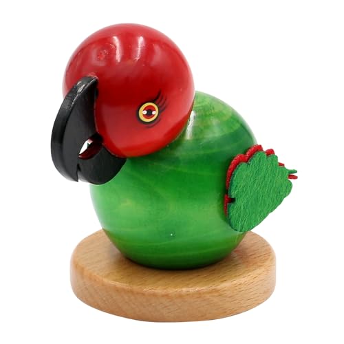 Incenso in legno a forma di pappagallo circa 12 x 9.5 x 12.5 cm. verde