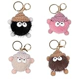 Contenu de l'emballage:Vous recevrez 4 porte-clés en peluche mignons et doux aux couleurs rose, blanc, noir et kaki. Les porte-clés en peluche mignons et doux sont à la mode, légers et accrocheurs.porte clef peluche peuvent non seulement stocker les clés, mais également décorer les espaces de bureau et de maison. porte clef femme sont le premier choix pour des accessoires mignons