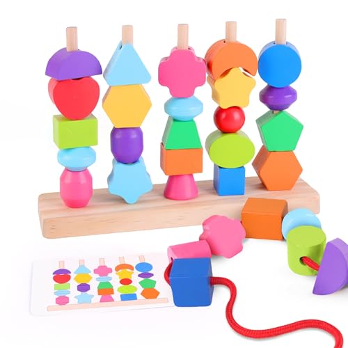 SUPERBE BEBE Montessori Holzspielzeug Zum Stapeln & Sortieren Für Baby & Kinder - Brettspiele Ab 3 Jahre Motorikspielzeug - Lern & Entwicklungsspielzeug Bildungsspiel Kleinkinder Geburtstagsgeschenk