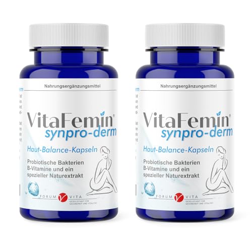 VitaFemin® synpro-derm – Hautpflege von innen, Kollagen, Hyaluronsäure, Biotin & probiotischen Kulturen für jugendliche, strahlende Haut