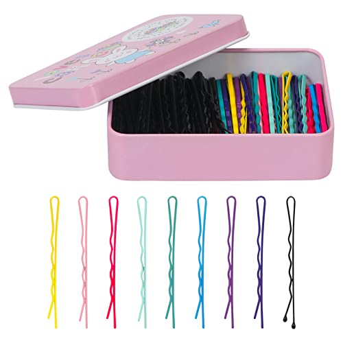 Unaone Hair Pins, 100 PCS Secure Hold Bobby Pins Hair Pin Hair Accessories for Kids Women, Reusable Hair Styling Clips with Cute Storage Case - Suitable for All Hair Types (2.16 Inches)